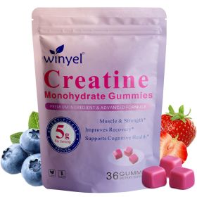 Creatine monohydrate gummies, 5 grams per serving, sugar-free creatine gummies, 36 gummies. - 1 PCS Creatine monohydrate gummies, 5 grams per serving, sugar-free creatine gummies, 36 gummies. - 1 PCS
